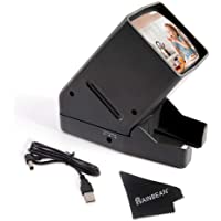 RAINBEAN Visor de Diapositivas de 35 mm. Vista Negativa de Escritorio con iluminación LED - Aumento 3X. 2 x 2…